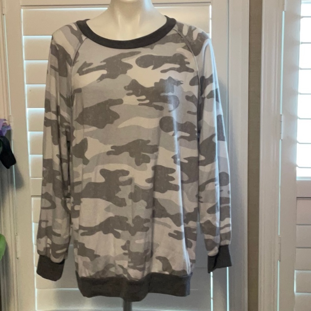 First Love Gray Camo Sweatshirt